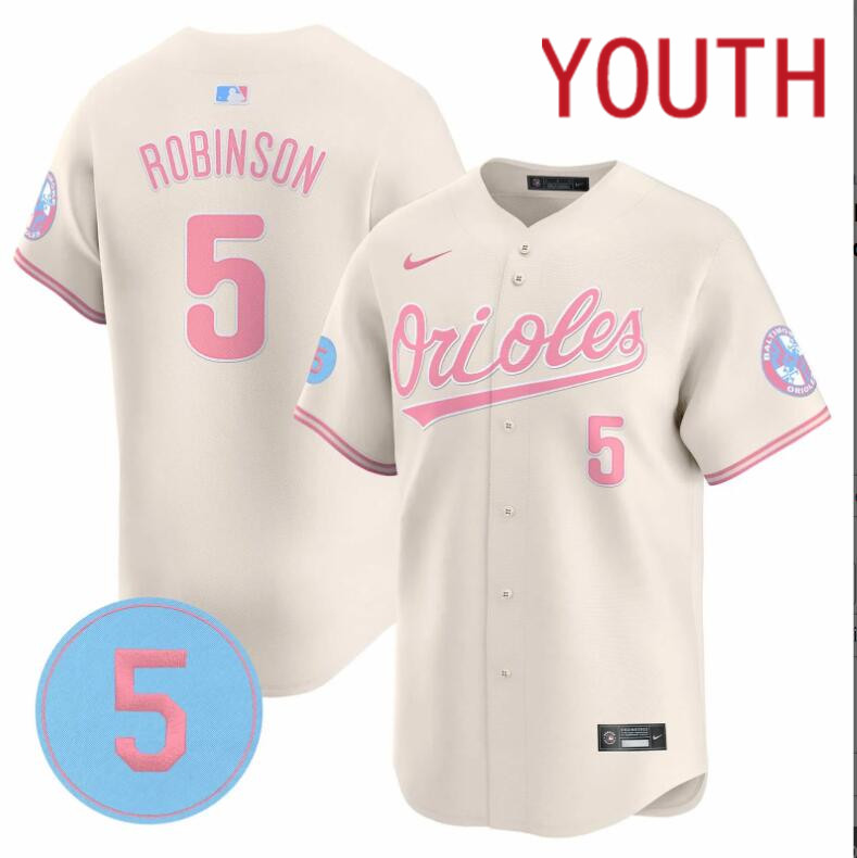 Youth Baltimore Orioles 5 Robinson cream 2024 Nike MLB jersey